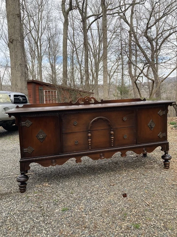 Gorgeous Ornate Antique Art Deco Batesville Cabinet Company Sideboard Cover