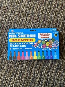 New Sanford Mr. Sketch Scented Water Color Markers 12 Color Set 1998 Vintage - Picture 1 of 3