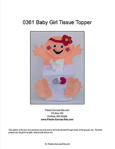 Topper de tejido para niña bebé - patrón o kit de lona de plástico - Imagen 1 de 1