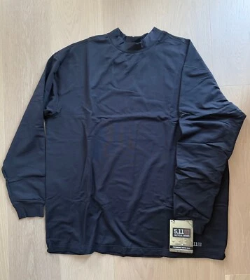 5.11 Tactical Hombre Negro Manga Larga Rendimiento Elastizado Talla Simulada. XXL Midnight Foto 1 de 4