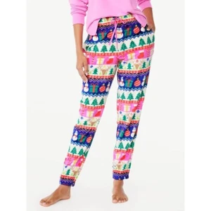 -CHRISTMAS WOMEN'S JOYSPUN WHITE FAIR ISLE PLUSH LOUNGE PAJAMA PANTS 3X - Picture 1 of 3