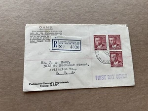 Australia 1946 FDC+ Sir Von Mueller SG#226 +OHMS Cachet +Reg Usage to US - Picture 1 of 2