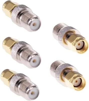 5pcs RP-SMA Male to F Female RF Coax Adapter RPSMA to F Type Coaxial Connector - Image 1 of 4