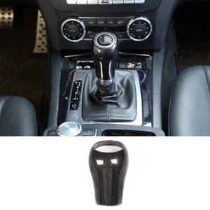 Black Wood ABS Gear Shift Knob Cover For Benz C E G A Class GLK GLS W204 2007-13 - Picture 1 of 9