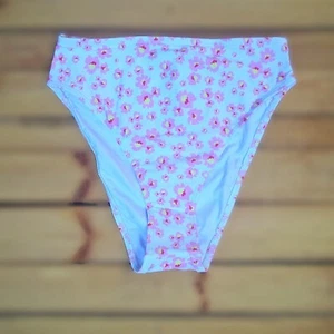 Topanga hi waist bikini bottoms Size 8 white pink flowers new with tags - Picture 1 of 2