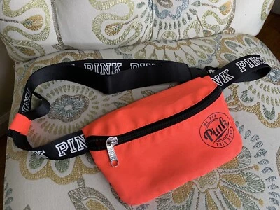 Bolso Cinturón Victoria Secret Rosa Neón Rosa Con Correa Clip Ajustable Firma Foto 1 de 3