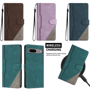 Case for Google 4 5 6 7 Retro Stitching PU Leather Flip Wallet Case Phone Cover - Picture 1 of 18