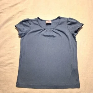 Hanna Andersson girls size 130 or 8 blue gray short sleeve shirt VGUC - Picture 1 of 5