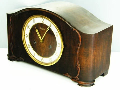 JUNGHANS PURE  ART DECO  CHIMING MANTEL CLOCK  BLACK FOREST Cover