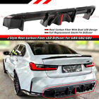 For 21-24 BMW G80 M3 G82 G83 M4 J Style Carbon Fiber Rear Diffuser W/ LED Light