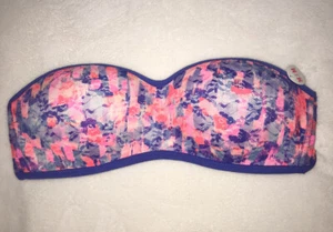 PINK Victoria's Secret Multicolor Lace Bandeau Bra Size Medium - Picture 1 of 3