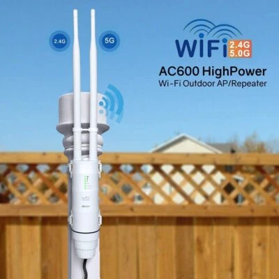 AC600 WiFi Long Range Extender Outdoor 2.4Ghz/5Ghz WiFi Repeater Weatherproof - Image 1 of 4