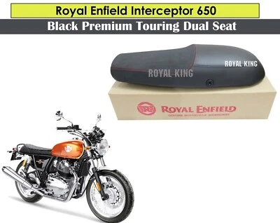 Royal Enfield "Siège double touring premium noir pour Interceptor 650" - Photo 1/4