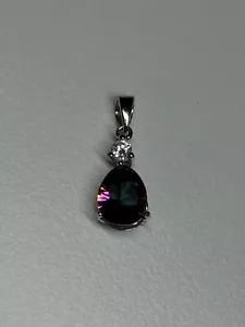 925 STERLING SILVER ALEXANDRITE & BERYL PENDANT LENGTH 20 mm - Picture 1 of 15