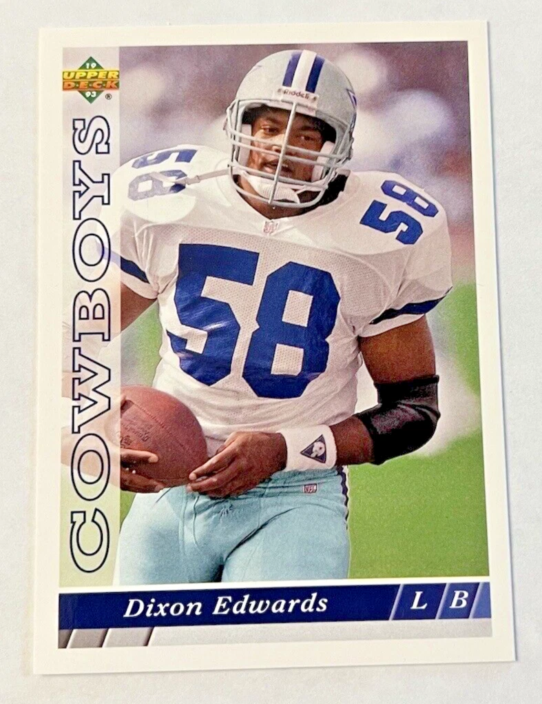 1993 Upper Deck NFL Football Trading Card #D7 Dixon Edwards Dallas Cowboys