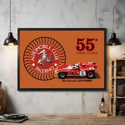 Póster de Nino Vaccarella Targa Florio Racing arte de pared impresión siciliana carrera fan regalo Foto 1 de 2
