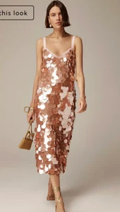 J.Crew $450 Collection circle-sequin midi dress Peachy Pink Size 2 CC721 - Picture 1 of 11