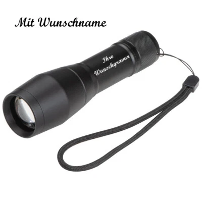 GRAVUR BY LIVEPAC-GESCHENKELT LED Alu-Taschenlampe mit Namensgravur - mit 3 verschiedenen Lichtfunktionen