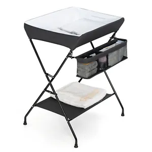 Infant Foldable Design Changing Table Massage Diaper Station Nursery w/Storage - Picture 1 of 8
