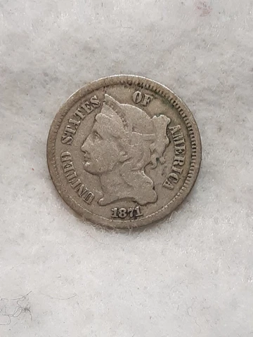 1871 ~ THREE CENT NICKEL ~ F Cover