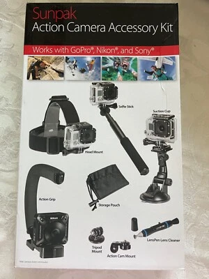 Sunpak Action Camera Accessory Kit GoPro Nikon Sony Accessories Mount - Image 1 of 4