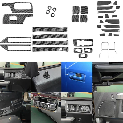 40 piezas manija de puerta de fibra de carbono altavoz elevador interruptor moldura para Ford F150 2015-2020 Foto 1 de 4