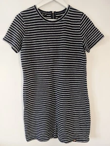 Superdry Dress Thick Jersey Material Short Sleeve Round Neck Blue Striped 10 - Picture 1 of 7