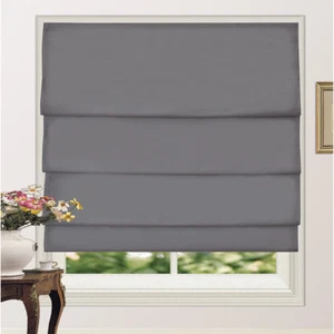 100% Blackout Pleated Roman Shade Relaxed Bedroom Living Room Blinds - Picture 1 of 27