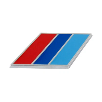 EMBLEMA LOGO SCRITTA FREGIO RILIEVO 3D BMW SERIE M AZZURRO BLU ROSSO ADESIVO  - Immagine 1 di 3