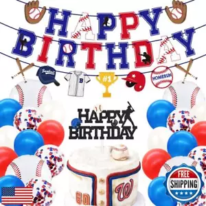 Baseball Birthday Party Decorations Supplies for Boys - Baseball Theme Happy - Picture 1 of 5