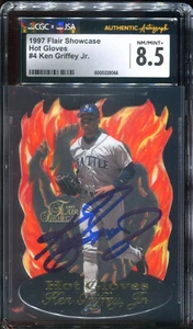 1997 Flair Showcase Hot Gloves Ken Griffey Jr. signed auto card CGC JSA 8.5 - Picture 1 of 2
