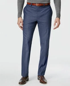 $274 Marc New York 39W 32L Men's Classic Fit Blue Neat Solid Suit Trousers Pants - Picture 1 of 3