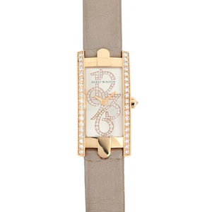 18K Pink Gold Harry Winston Avenue Mini 332 LQR Bezel Crown Index Diamond ... - Picture 1 of 6