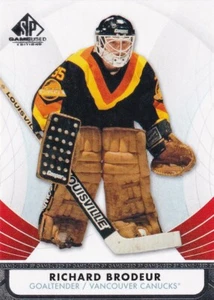 🏒 12-13 SP GAME USED BASE CARD - RICHARD BRODEUR #8 VANCOUVER CANUCKS - Picture 1 of 1