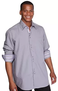 CAMICIA MODA UOMO 60% COTONE 40% POLY Venduta Colore FRENCH CUFF AH 608 - Foto 1 di 8