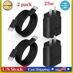 2 Original Carga Rapida USB-C De 25W Cargador Para Samsung Galaxy S21/S20/S22 - Picture 1 of 8