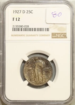 1927-D Standing Liberty Quarter NGC F12 #0-028 - Image 1 of 2