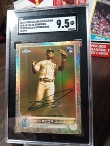 2022 Topps Gilded Collection Julio Rodriguez RC Cast In Gold Auto /199 SGC 9.5 - Picture 1 of 6