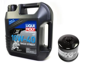 Motoröl Ölfilter KN138 Set LIQUI MOLY 10W-40 4 Liter für Kawasaki Suzuki Cagiva - Bild 1 von 4