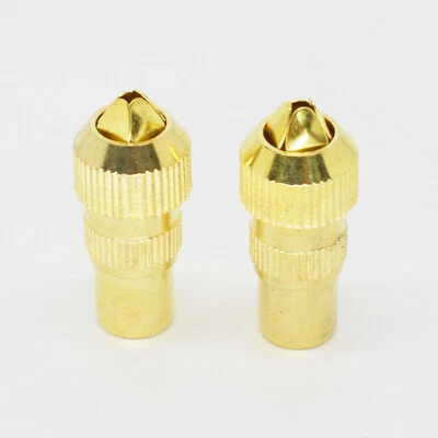 2pcs Gold TV Aerial Male Connector Coaxial RF Cable Plug with Freeview Grip End - Image 1 of 4