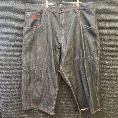 🔥Red Ape Jean шорты черный джинсовой ткани с красными акцентами размер 44 вышитый шириной - Изображение 1 из 4