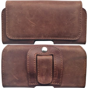 ECHT LEDER Gürtel Tasche für Samsung Galaxy A53 5G Hülle Quer Case 1A BRAUN - Zdjęcie 1 z 7