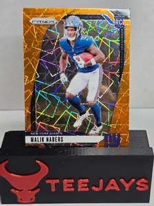 2024 Panini Prizm - Malik Nabers Orange Lazer Prizm (RC) #370 New York Giants - Picture 1 of 2