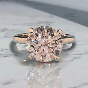 3.00 Ct D VS1 Round Solitaire Platinum Lab Grown Diamond Ring IGI Certified - Picture 1 of 9