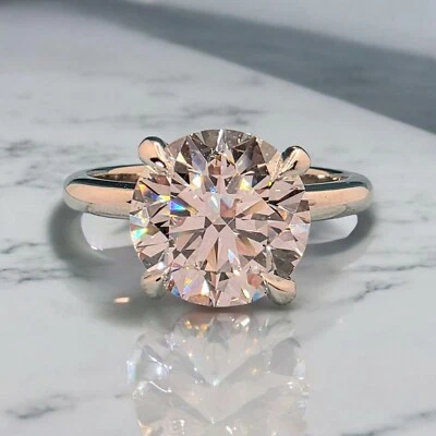 3.00 Ct D VS1 Round Solitaire Platinum Lab Grown Diamond Ring IGI Certified - Image 1 of 4