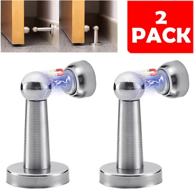 2-PACK Magnetic Door Stop Holder Home Safety Stopper Office Fitting Screws Catch - Image 1 of 4
