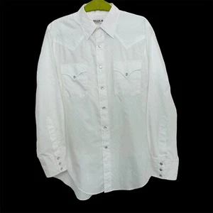 Vintage Miller Stockman Shirt Size 16/34 Long Sleeve Pearl Snap Western Cowboy - Picture 1 of 12