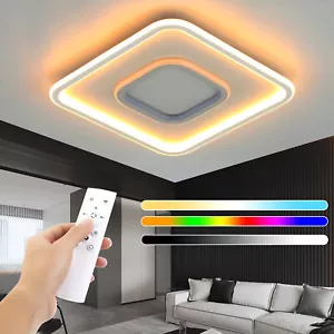 RGB LED Deckenleuchte Dimmbar Wohnzimmer Schlafzimmer Quadratischen Deckenlampe - Bild 1 von 11