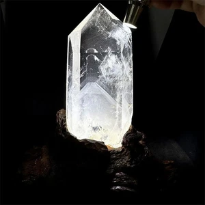 3.27LB Natural Clear Quartz Obelisk Crystal Tower Reiki Healing Wand Point+stand - Picture 1 of 9