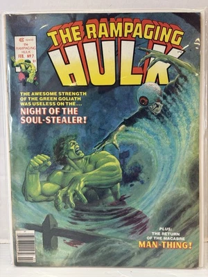 1978 RAMPAGING HULK Marvel Magazine #7 Jim Starlin Man-Thing 11”X 8” Great Cond - Image 1 of 4